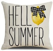 Obliečka na vankúš HELLO SUMMER 45x45 cm, béžová