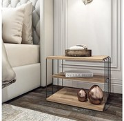 Odkladací stolík LIFON 40x50 cm hnedá/čierna