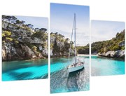 Obraz - Pláž s plachetnicou (90x60 cm)