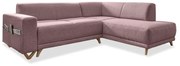 Ružová rozkladacia/s úložným priestorom rohová pohovka (pravý roh/do L) Classy Sophie – Miuform