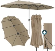 Dvojitý slnečník MIAMI, 460x270cm, hnedošedá (taupe) Kingsleeve