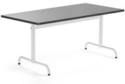 Stôl PLURAL, 1400x800x720 mm, linoleum - tmavošedá, biela