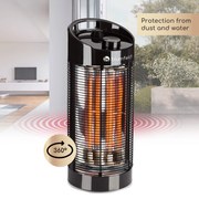 Heat Guru 360, stojanový ohrievač, 1200/600 W, 2 stupne ohrevu, IPX4, čierny