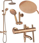 Rea Lungo Diamond, sprchový set s termostatom, medená lesklá, REA-P3300