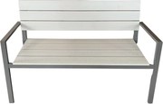 CH Sivá záhradná oceľová lavička Ken