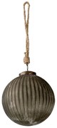 Hnedá vianočné gule sa rebrovaním S - Ø 11 * 11 cm