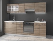 Kuchyňa Domton 240 cm (biela + dub sonoma truflový). Vlastná spoľahlivá doprava až k Vám domov. 1018250
