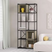 Knižnica Houseland Vale Midi čierna/sivo-zelená