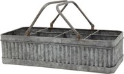 Plechový antik box s rukoväťou a 8 priehradkami Old French - 41*20*10 cm