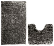 Tmavosivé WC kúpeľňové predložky v súprave 2 ks 80x50 cm Bati – Restilo