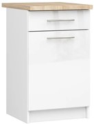 Spodná kuchynská skrinka s doskou OLIWIA S50 SZ1 biela, lesk