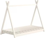 Detská posteľ Tipi 70x140 drevený domček - biely
