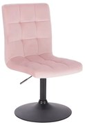 LuxuryForm DESIGN Stolička TOLEDO VELUR na čiernom tanieri - ružová