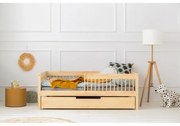 Detská posteľ s výsuvným lôžkom s úložným priestorom s roštom v prírodnej farbe 90x200 cm CPW – Adeko