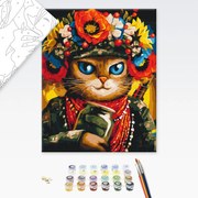 Maľovanie podľa čísiel mačka s vencom