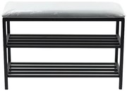 Skrinka na topánky kov so sedadlom Loft 51x75x30 čierna