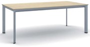 Rokovací kancelársky stôl PRIMO INVITATION, 200x100 cm, sivostrieborná podnož, dub prírodný