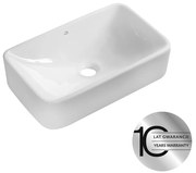 Laveo Kvadrato, umývadlo na dosku 485x295x125 mm, biela lesklá, LAV-VUK_6249