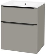 Mereo Mereo, Mailo, kúpeľňová skrinka s keramickým umývadlom 61 cm, čierne madlo, MER-CN570B