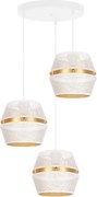 Luster na lanku PARIS 3xE27/60W/230V pr. 45 cm biela/zlatá