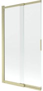 Mexen Fox, 2-krídlová posuvná vaňová zástena 100 × 150 cm, 5mm číre sklo, zlatý matný profil, 891-100-002-55-00