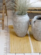 Zelený bavlnený koberec so pruhmi a strapcami Rag - 70*160 cm