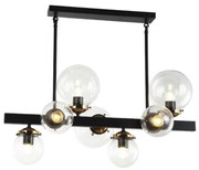 Klausen 106003 - Luster na tyči HYPERION 7xE27/7W/230V čierna/číra