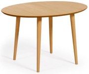 Rozkladací jedálenský stôl v dekore duba v prírodnej farbe 90x120 cm Oqui – Kave Home