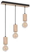 Závesné svietidlo Lines 3, drevené telo svietidla