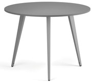 Konferenčný stôl PRIMO VIBE, priemer 100 cm, sivostrieborná podnož, grafit