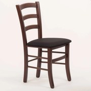 Stima stolička PAYSANE s čalúneným sedákom Vyberte odtieň ->: Tmavo hnedá, Vyberte látku ->: LUX Čierna 23