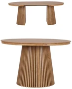 Rozkladací okrúhly stôl Fjord s lamelami, 120 cm–200 cm