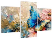 Obraz - Maľba kvetov a motýľov (90x60 cm)