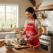 Zástera kuchynská, Folk podklad červený