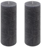 Antracit parafínová sviečka rustikálna 20 cm, 90 h, sada 2ks