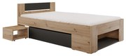 Tempo Kondela Posteľ s úložným priestorom, 120x200, dub artisan/antracit, UNIS