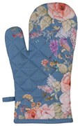 Modrá bavlnená chňapka - rukavice Flower & Fiesta - 18 * 30 cm