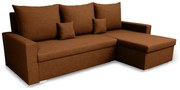 Rohová sedacia súprava s funkciou spania MONDI Hnedá