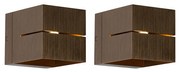 Sada 2 inteligentných nástenných svietidiel tmavá bronz 9,7 cm vrátane WiFi G9 - Transfer Groove