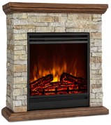 Klarstein Etna, elektrický krb, 1800 W, týždenný časovač, diaľkové ovládanie, sivý/ hnedý
