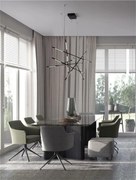 Nova Luce závesné svietidlo Raccio čierny kov a akryl Led 109W 230V 3000K IP2