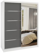 Šatníková skriňa SERENITY 133 cm šedý mat MBP SERENITY SZP6/0/W/SR/0/HIAL