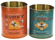 Dekoratívne cínové úložné boxy v súprave 2 ks ø 11x13 cm Honey – Rex London