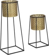 Sada 2 ks kvetinových stojanov Couple Cup čierno-zlatá