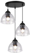 Závesné svietidlo Venice, 3x číre sklenené tienidlo, O
