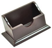 Elegantný drevený stojan na vizitky, tmavohnedý