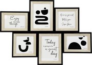 Fotorámik pre 6 ks foto Valetta 61x44x2 cm, prírodná/čierna, drevo%