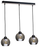 Luster na lanku UNO WOOD 3xE27/60W/230V čierna/hnedá