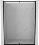 Mexen Exo, 1-krídlové dvere do otvoru 130x200 cm, 6mm číre sklo, čierny profil, 819-130-000-70-00
