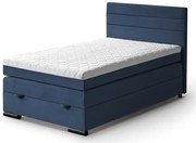 Kontinentálna boxspring posteľ LORA 200x120, modrá (mono 242)